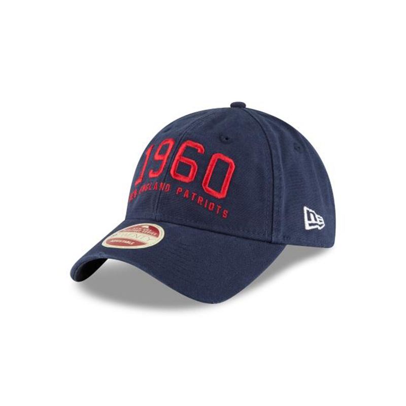 NFL New England Patriots Established Team Front 9Twenty Adjustable (BZK0383) - Blue New Era Caps